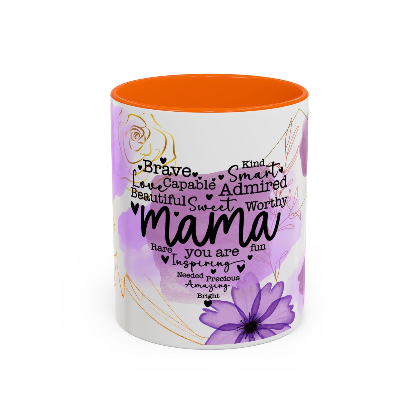 Mama Word Cloud Coffee Mug — Purple Floral Mother's Day Gift