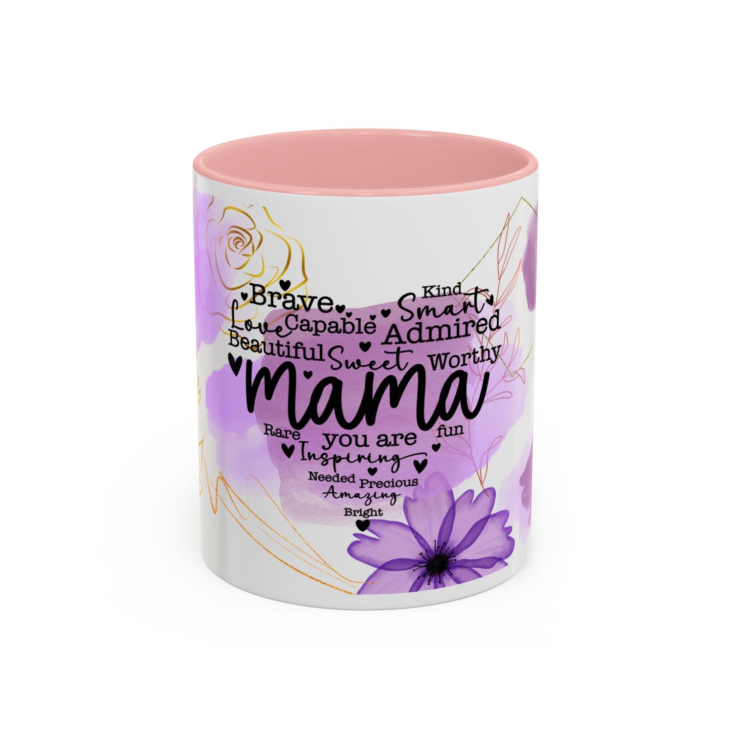 Mama Word-Heart Accent Coffee Mug
