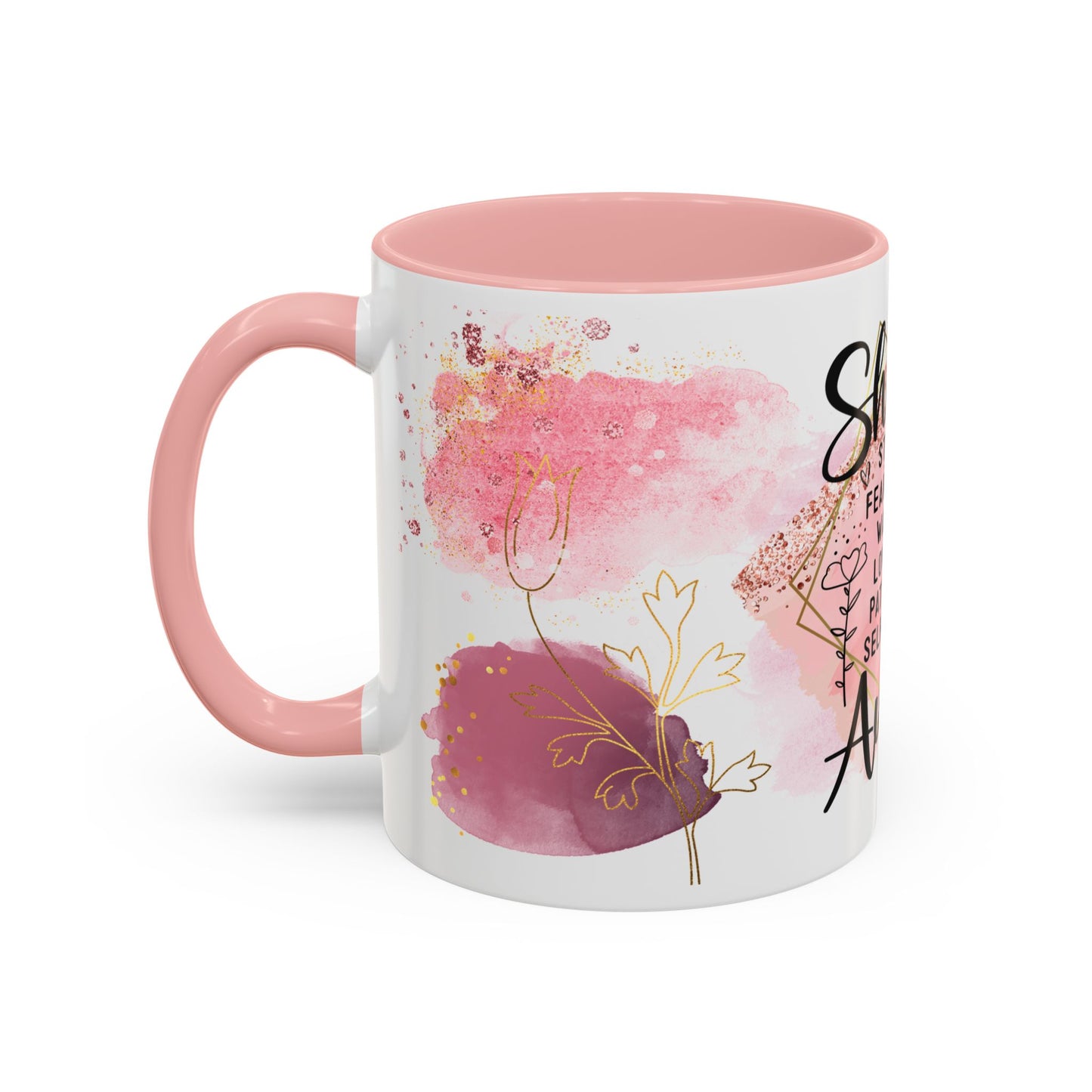 Aunt Coffee Mug — "She is Strong, Fearless, Warm, Loving, Patient, Selfless" Floral Accent 11oz