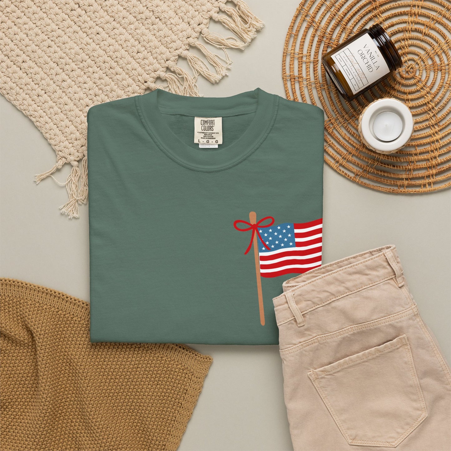 God Bless the USA" American Flag Tee