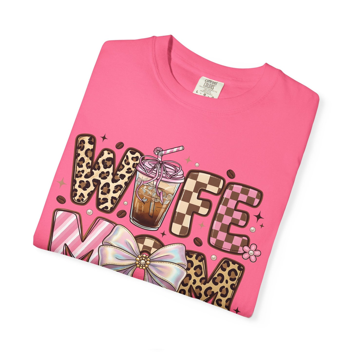 Wife Mom Boss Graphic T-Shirt — Chic Leopard, Floral & Coffee Mom Life Tee
