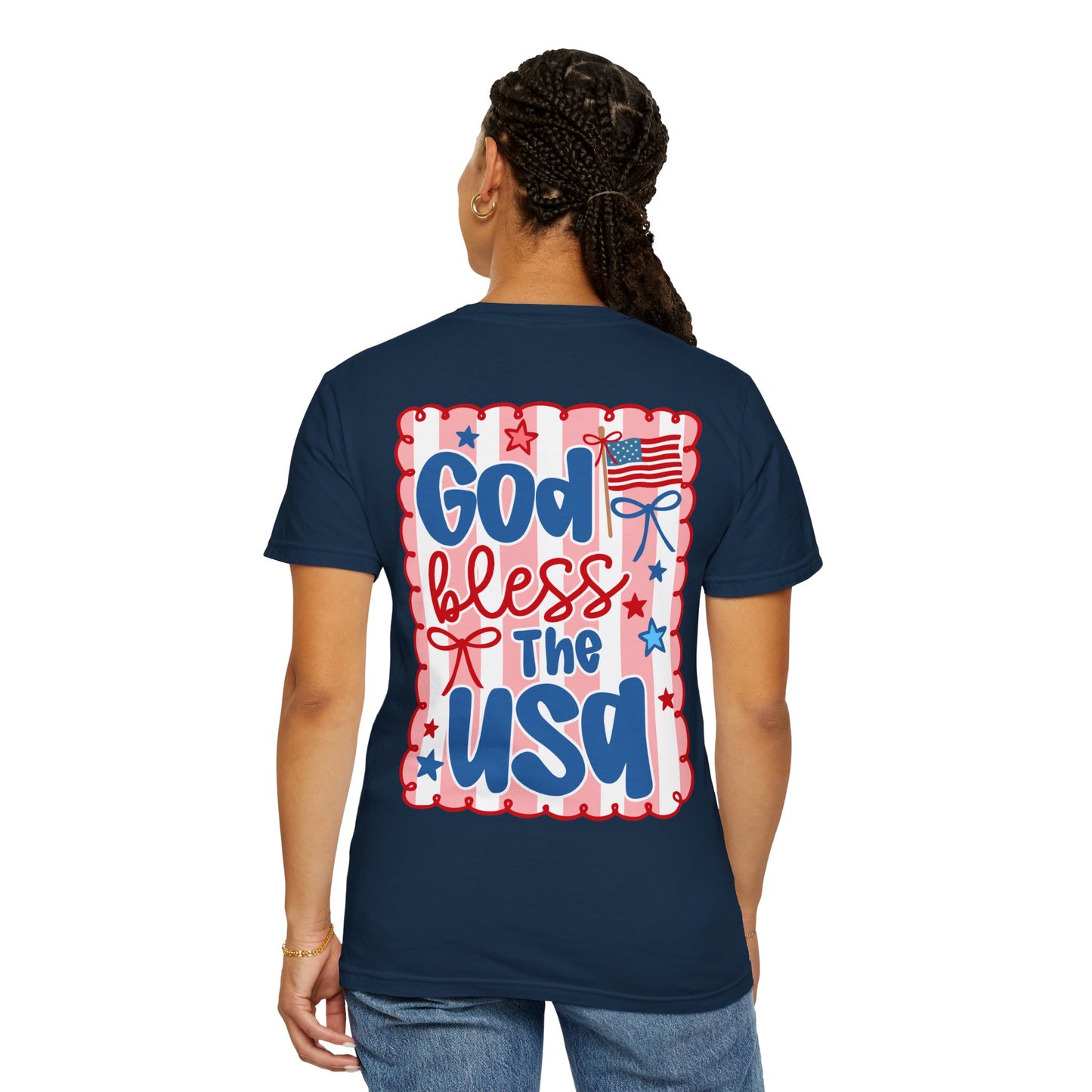 God Bless the USA" American Flag Tee