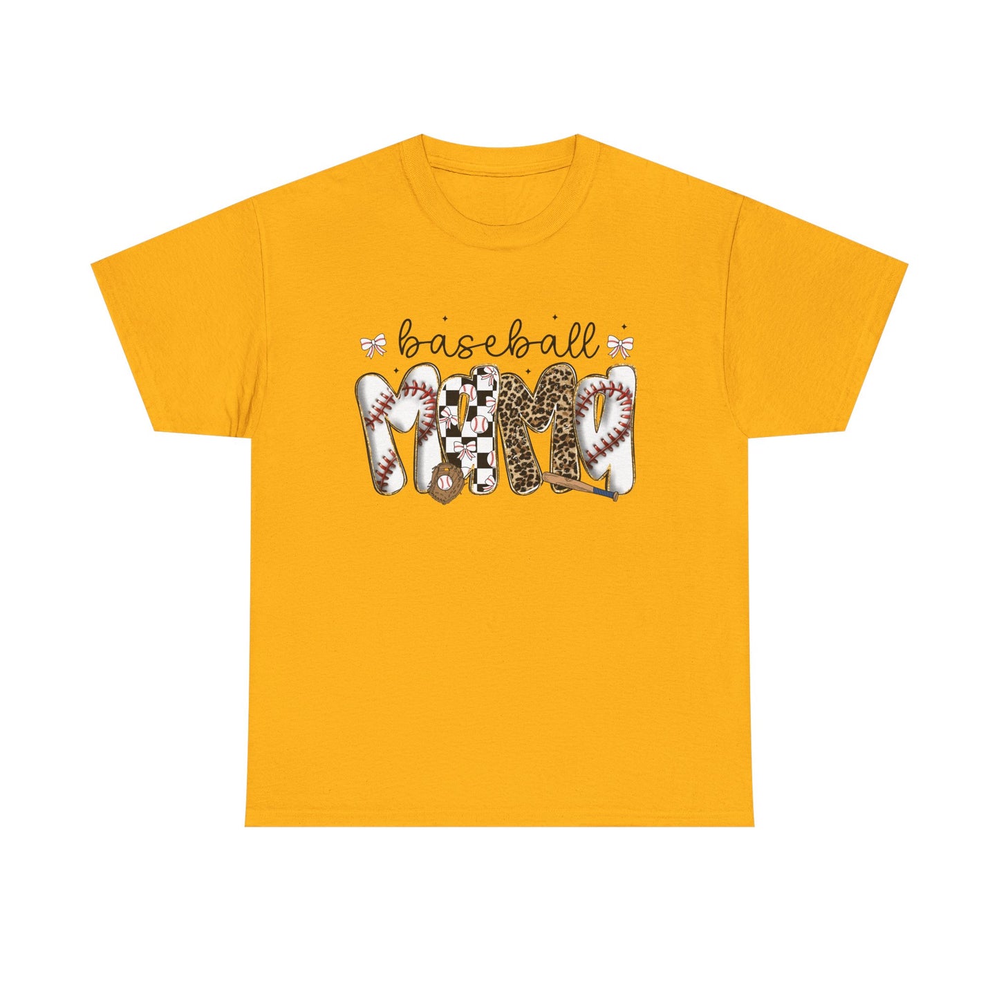 Baseball Mom Tee — Leopard & Checker Love Graphic T-Shirt