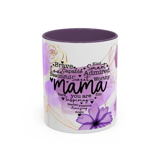 Mama Word-Heart Accent Coffee Mug