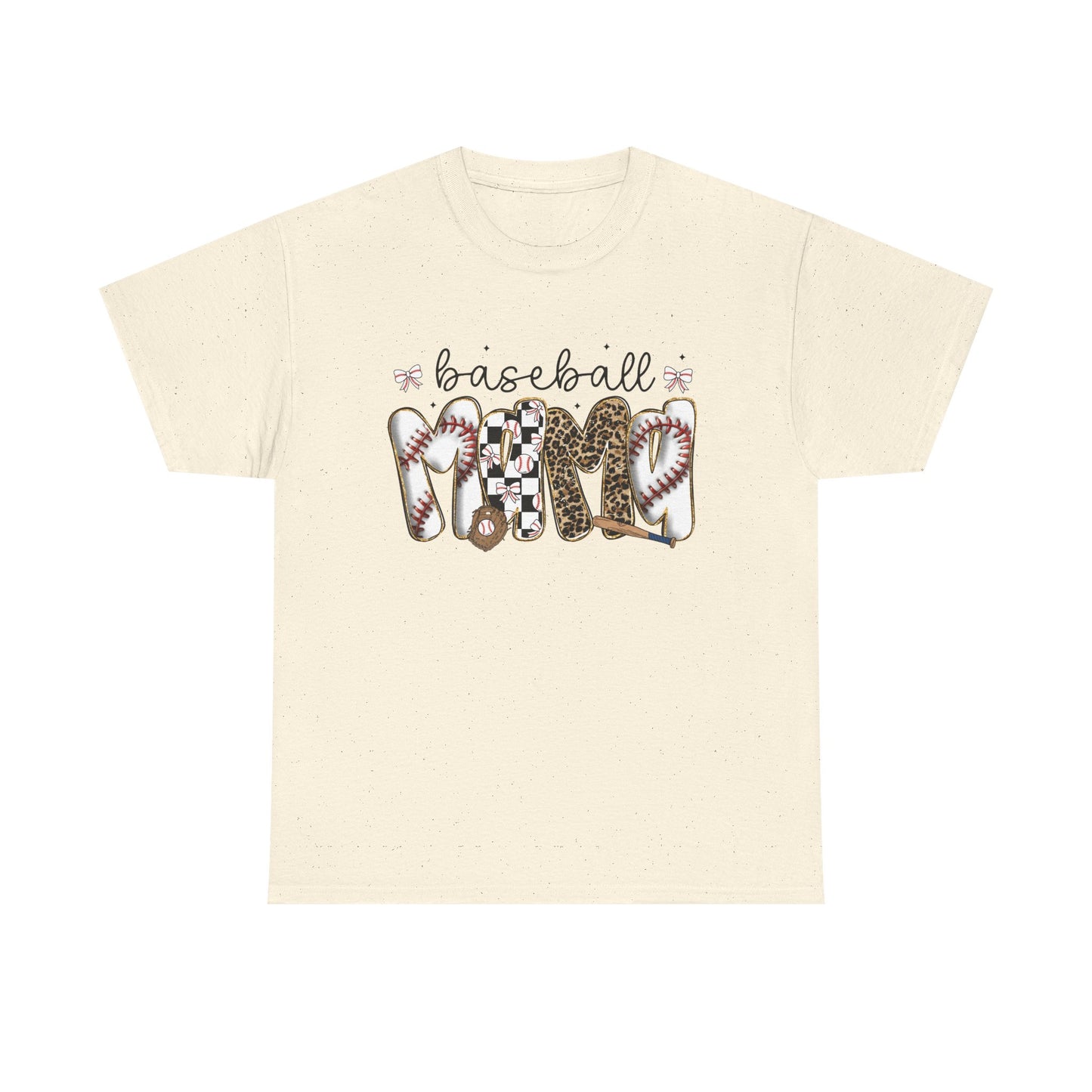 Baseball Mom Tee — Leopard & Checker Love Graphic T-Shirt