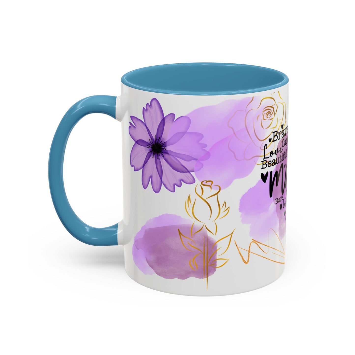 Mama Word Cloud Coffee Mug — Purple Floral Mother's Day Gift