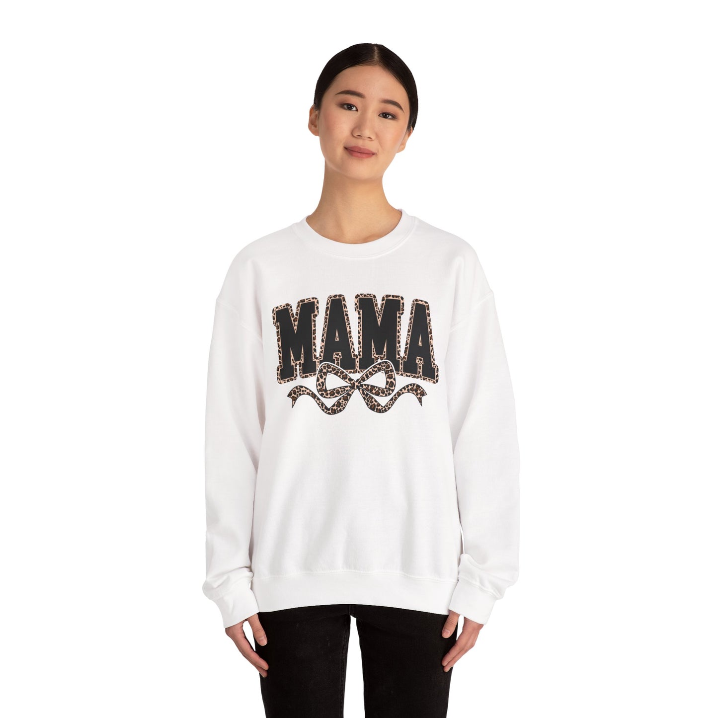 Mama Leopard Bow Sweatshirt