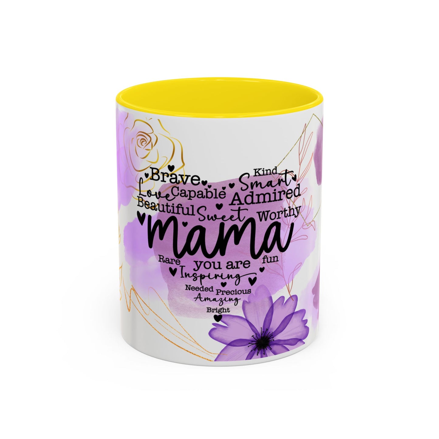 Mama Word Cloud Coffee Mug — Purple Floral Mother's Day Gift