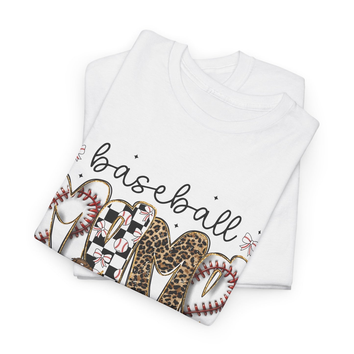 Baseball Mom Tee — Leopard & Checker Love Graphic T-Shirt
