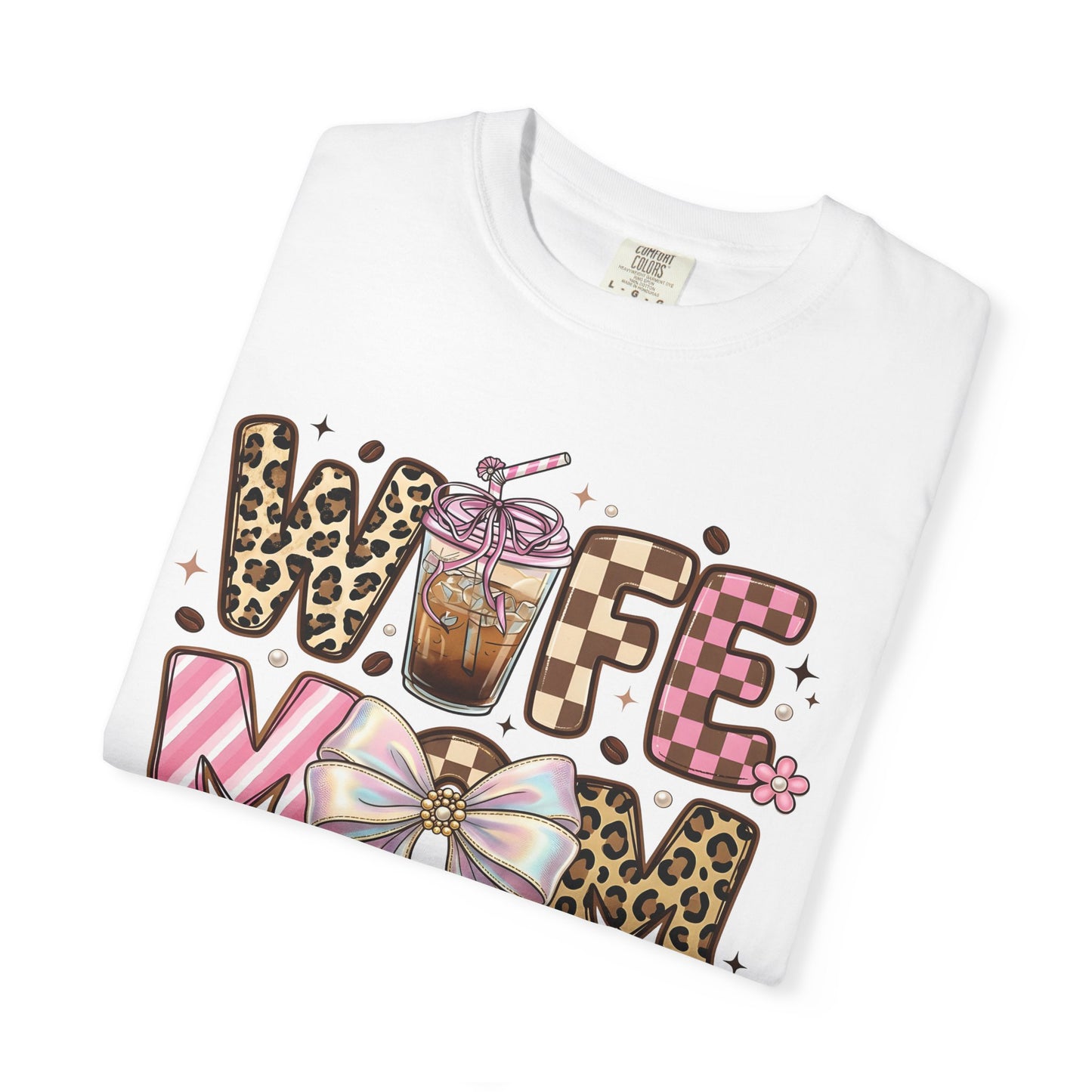 Wife Mom Boss Graphic T-Shirt — Chic Leopard, Floral & Coffee Mom Life Tee