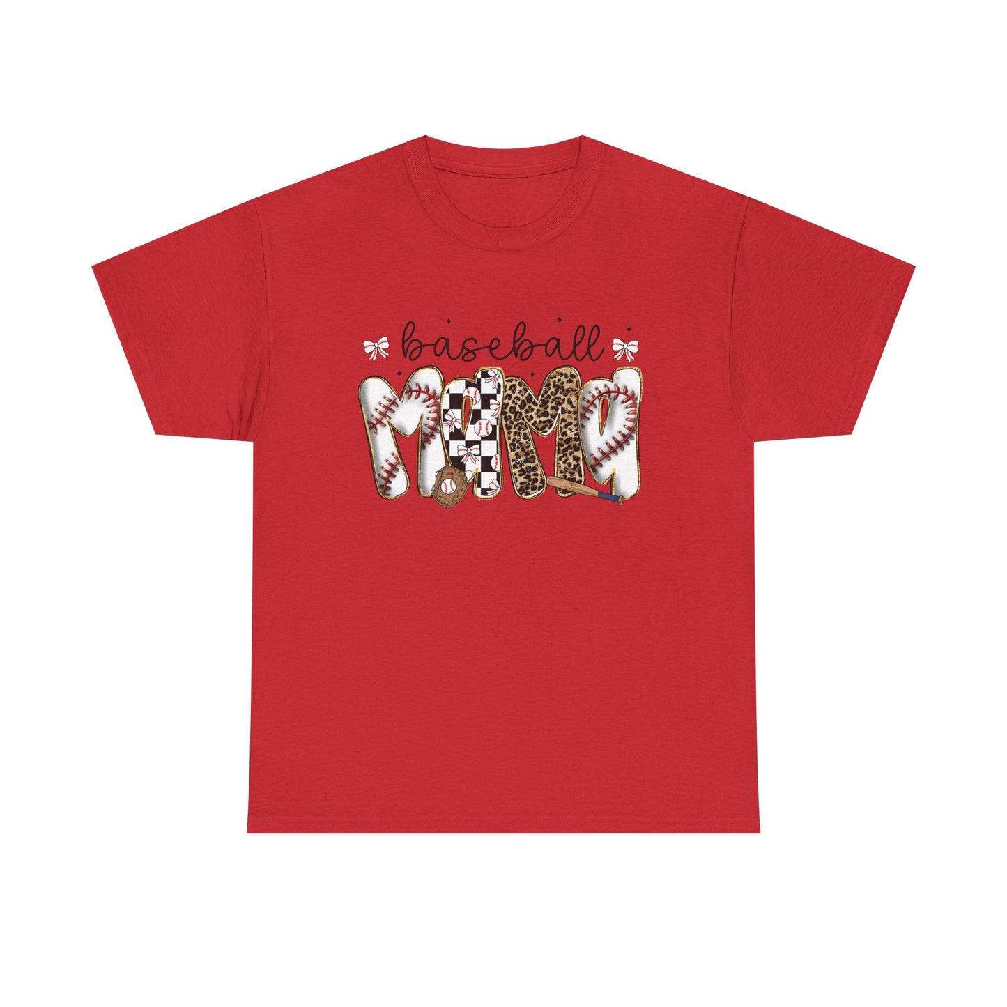 Baseball Mom Tee — Leopard & Checker Love Graphic T-Shirt