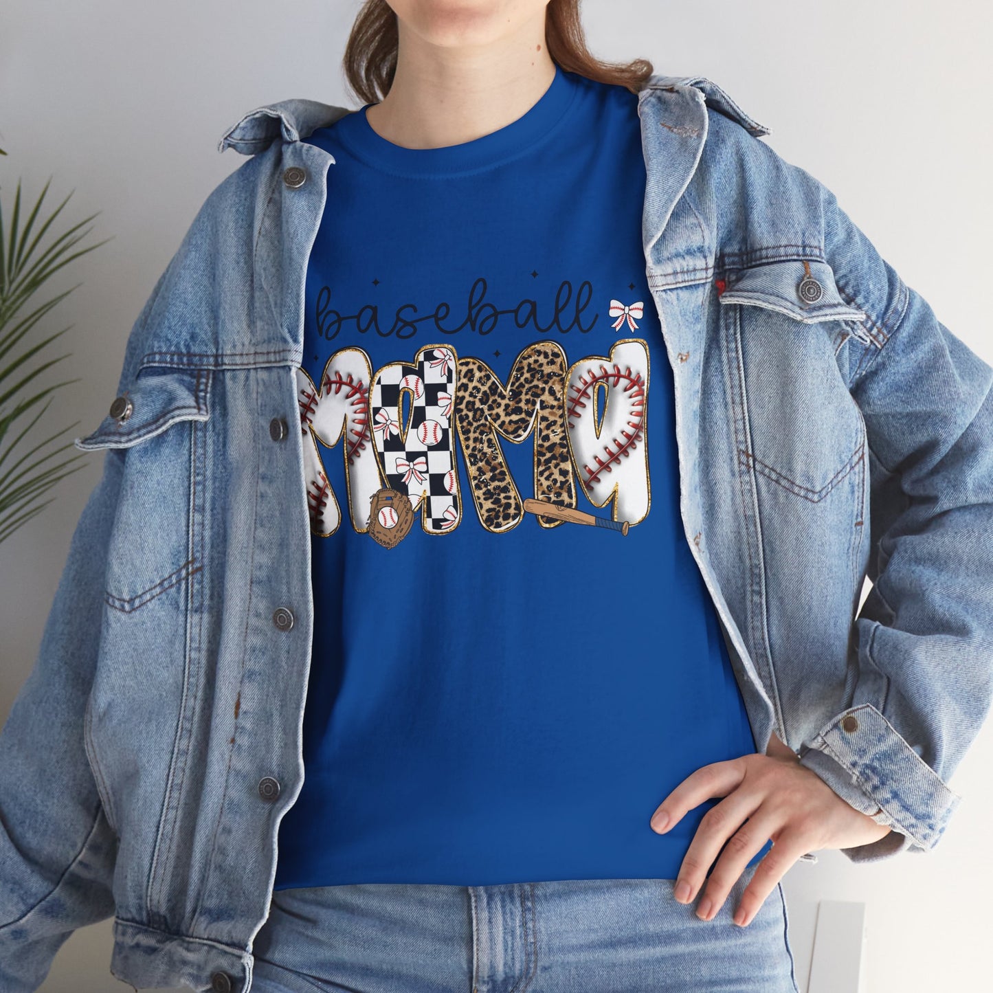 Baseball Mom Tee — Leopard & Checker Love Graphic T-Shirt