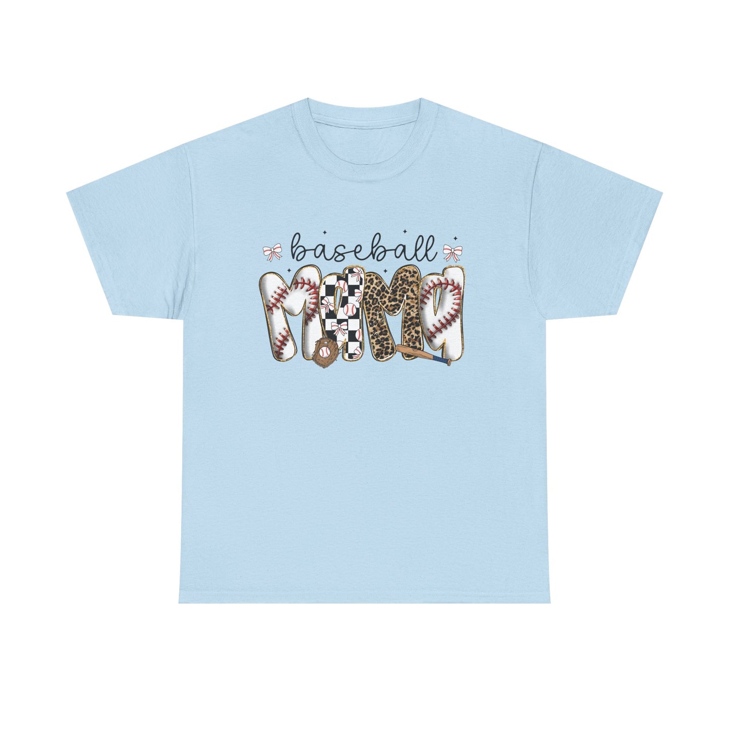Baseball Mom Tee — Leopard & Checker Love Graphic T-Shirt