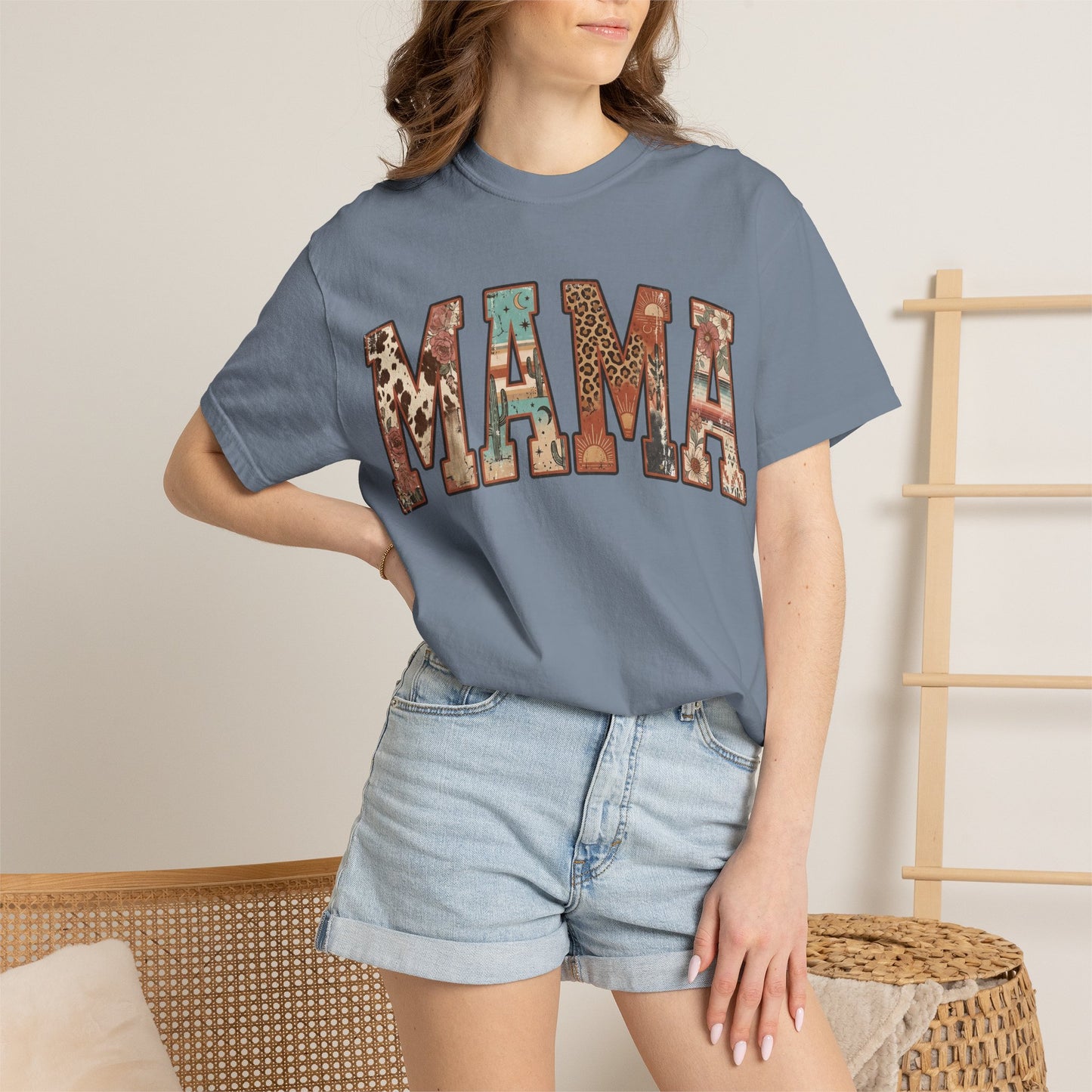 Mama Floral Patchwork T‑Shirt