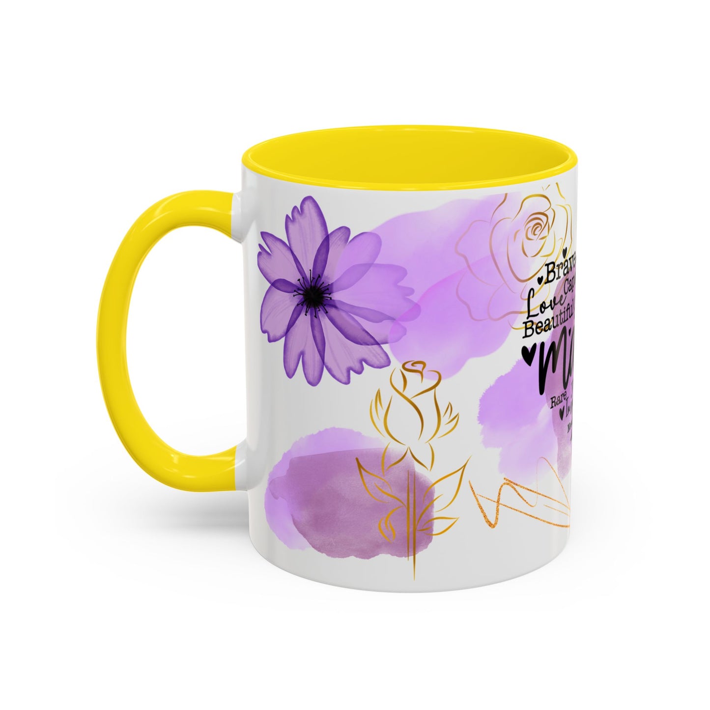 Mama Word Cloud Coffee Mug — Purple Floral Mother's Day Gift