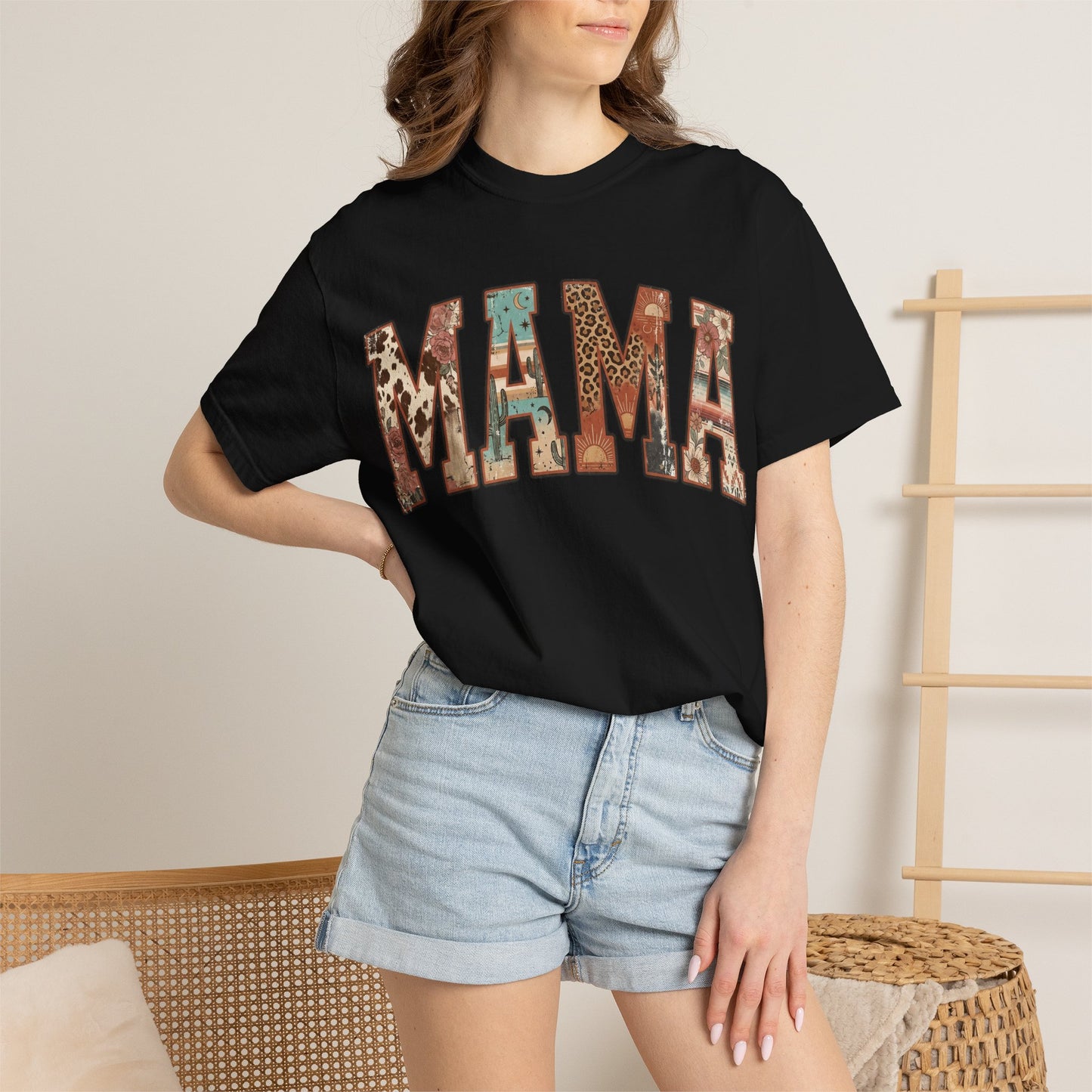 Mama Floral Patchwork T‑Shirt