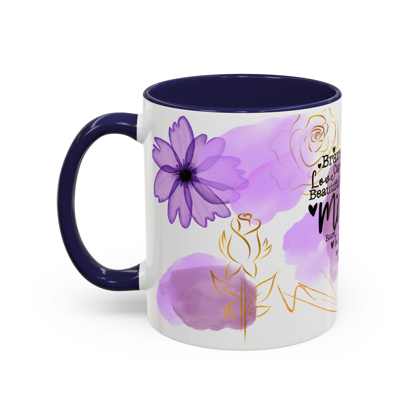 Mama Word Cloud Coffee Mug — Purple Floral Mother's Day Gift