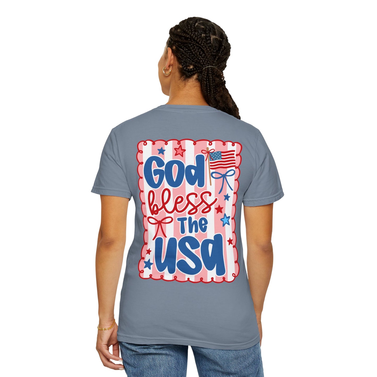 God Bless the USA" American Flag Tee