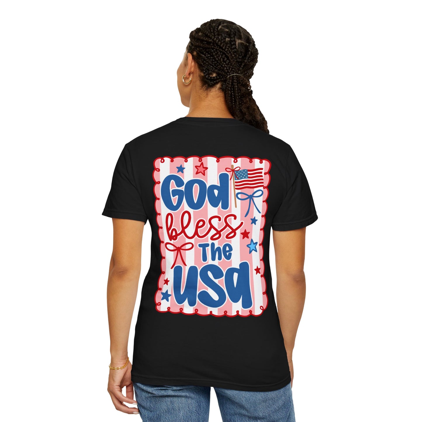 God Bless the USA" American Flag Tee