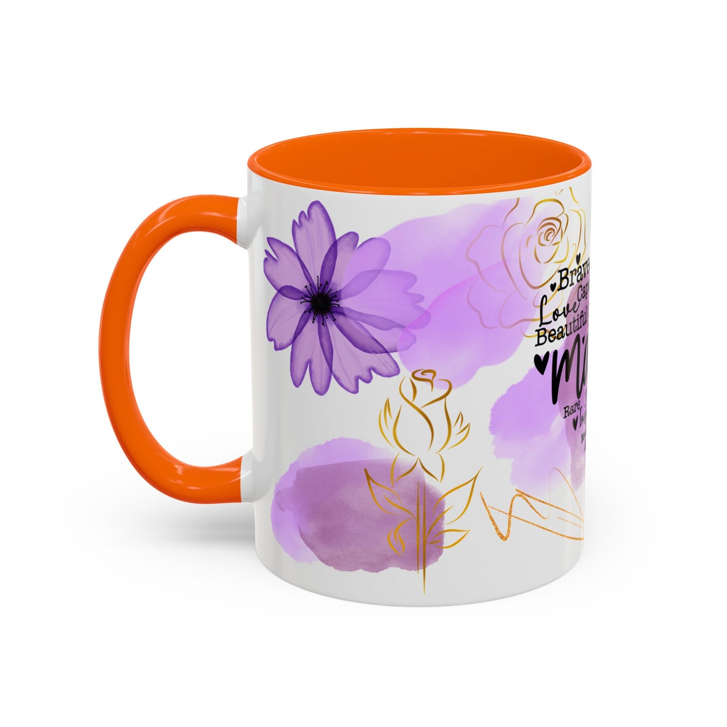 Mama Word Cloud Coffee Mug — Purple Floral Mother's Day Gift