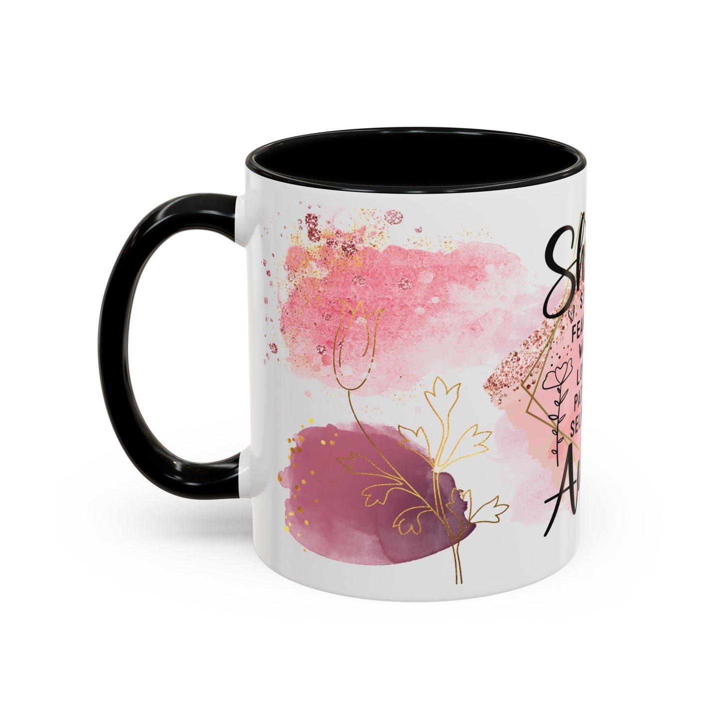 Aunt Coffee Mug — "She is Strong, Fearless, Warm, Loving, Patient, Selfless" Floral Accent 11oz