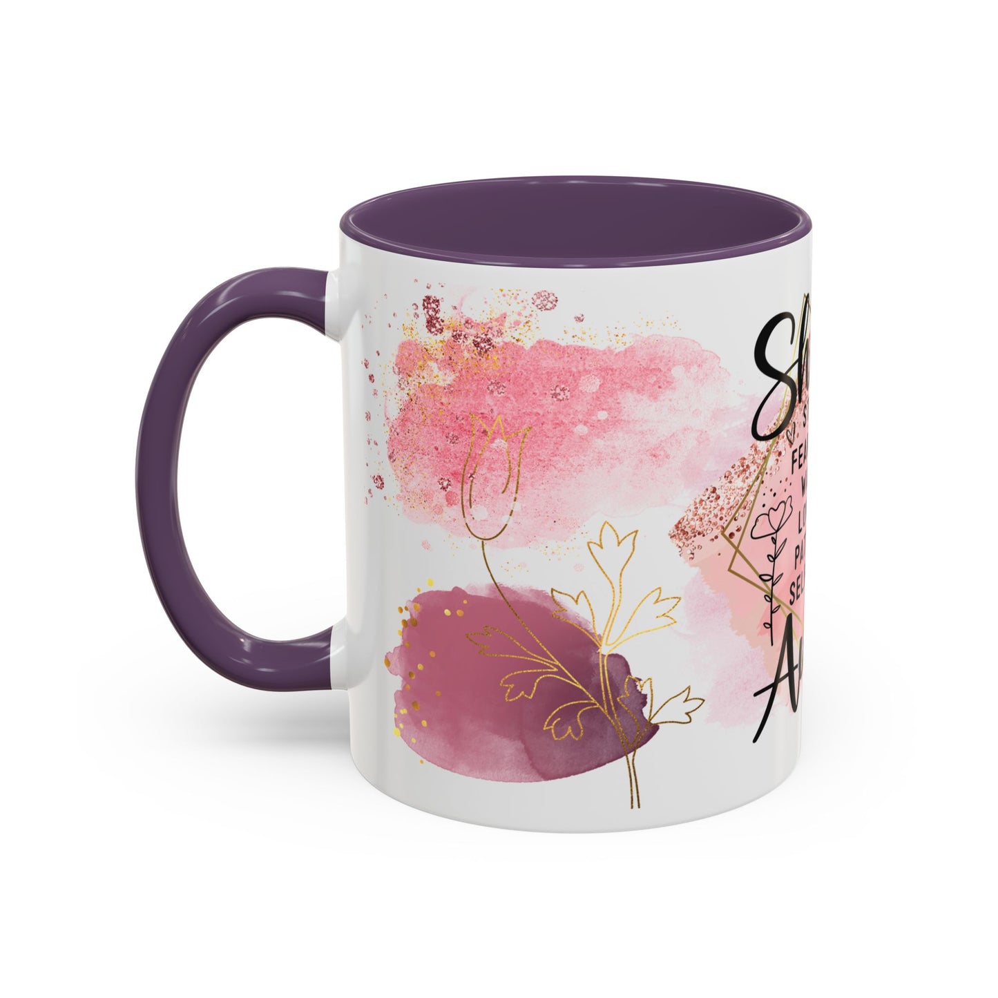 Aunt Coffee Mug — "She is Strong, Fearless, Warm, Loving, Patient, Selfless" Floral Accent 11oz