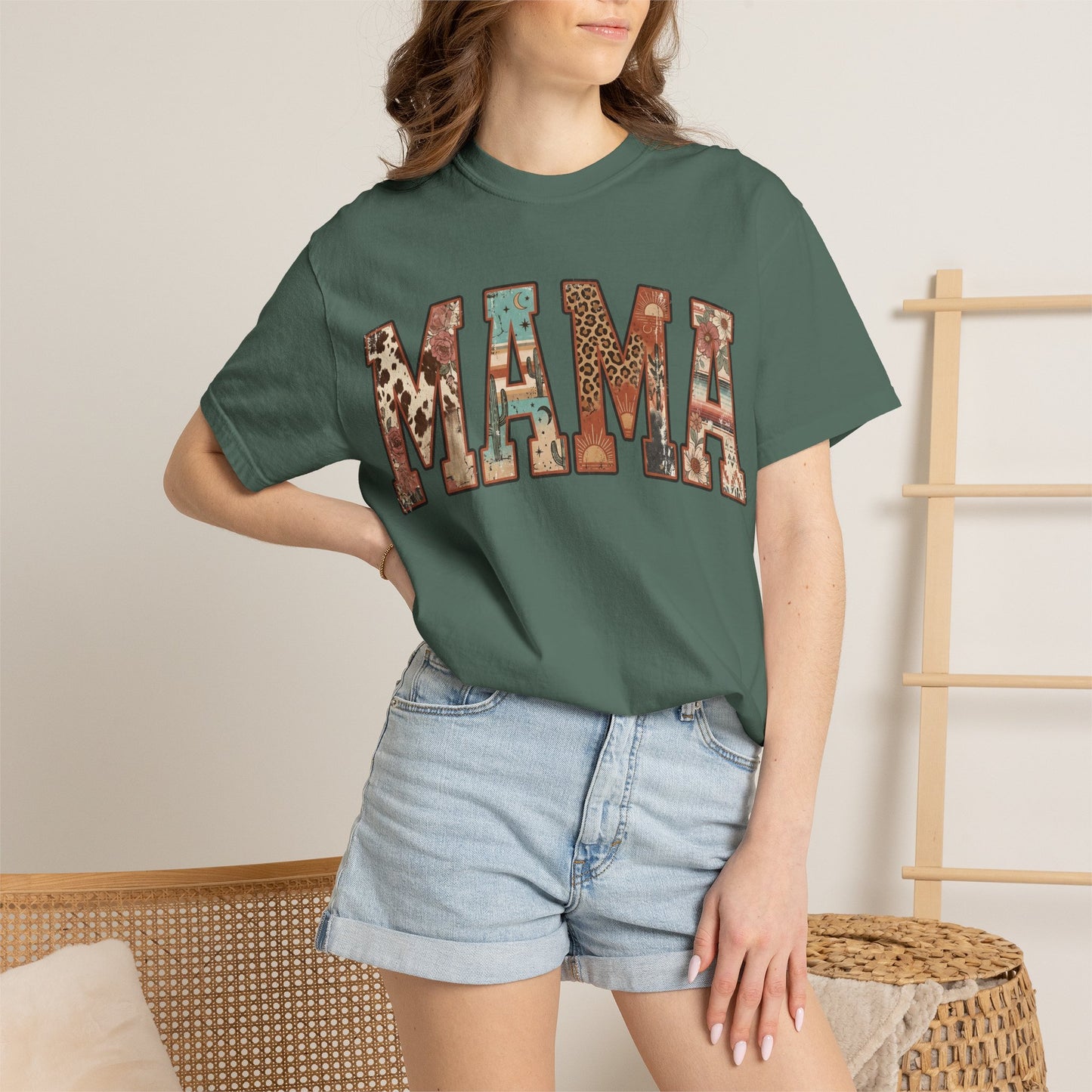 Mama Floral Patchwork T‑Shirt
