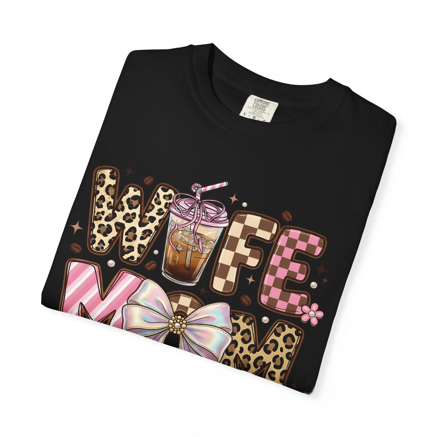 Wife Mom Boss Graphic T-Shirt — Chic Leopard, Floral & Coffee Mom Life Tee