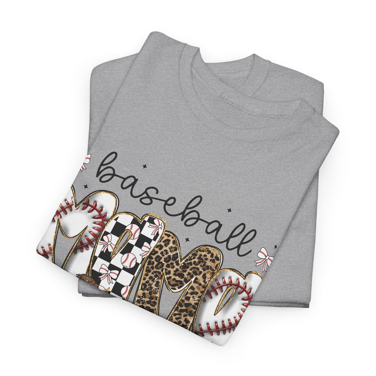 Baseball Mom Tee — Leopard & Checker Love Graphic T-Shirt