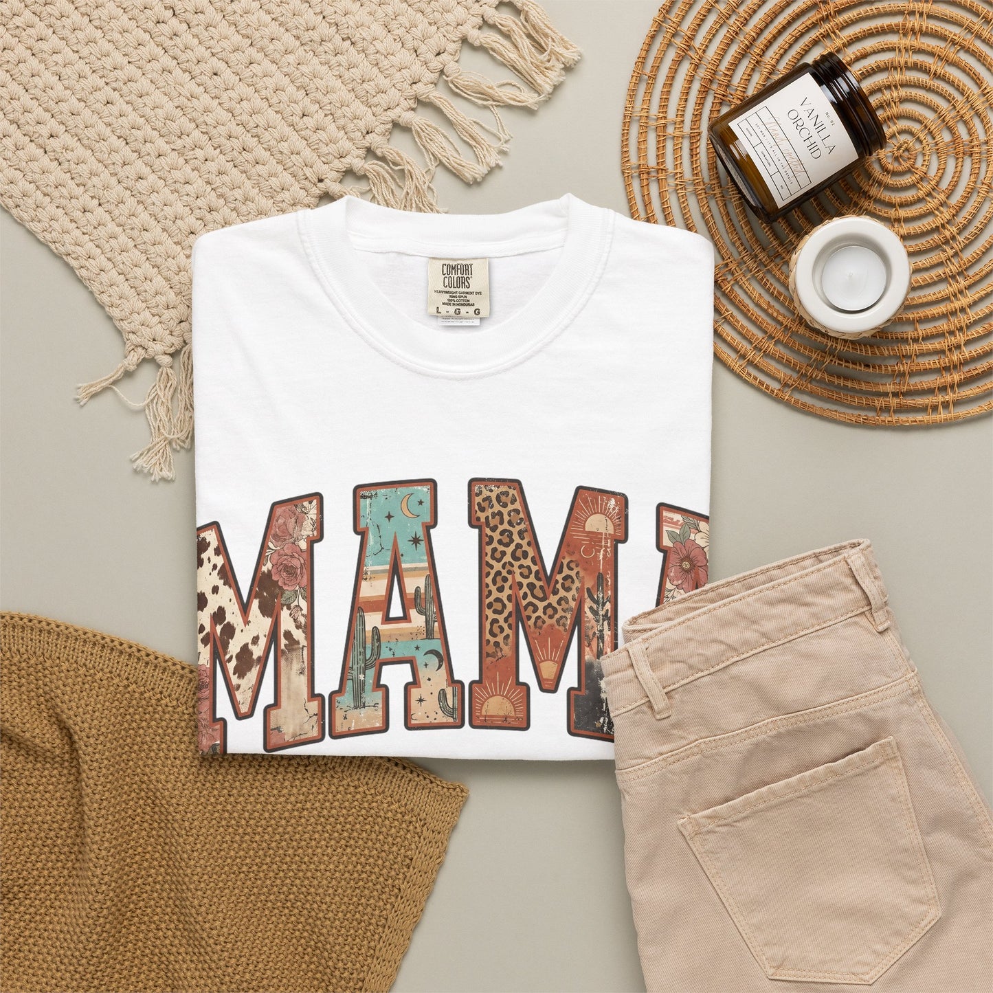 Mama Floral Patchwork T‑Shirt