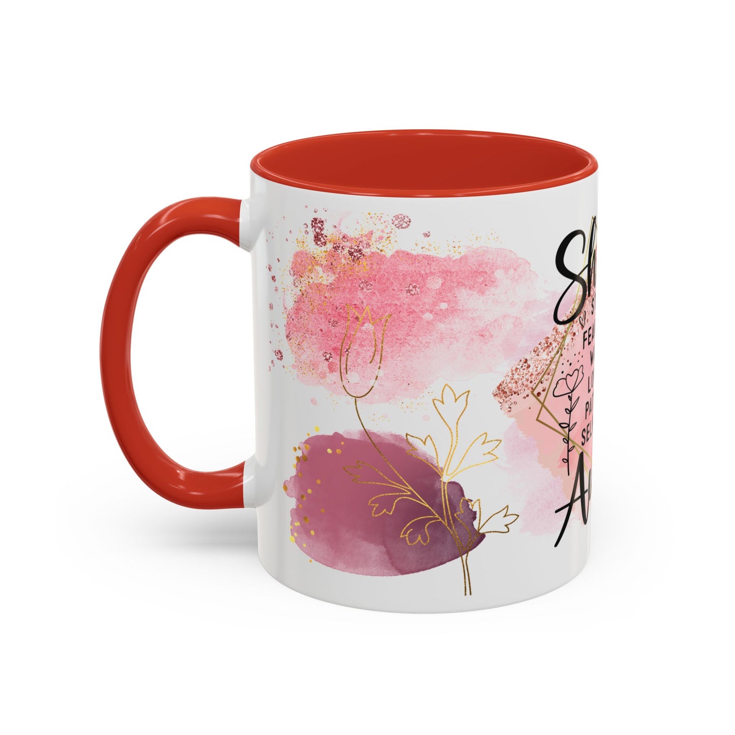 Aunt Coffee Mug — "She is Strong, Fearless, Warm, Loving, Patient, Selfless" Floral Accent 11oz