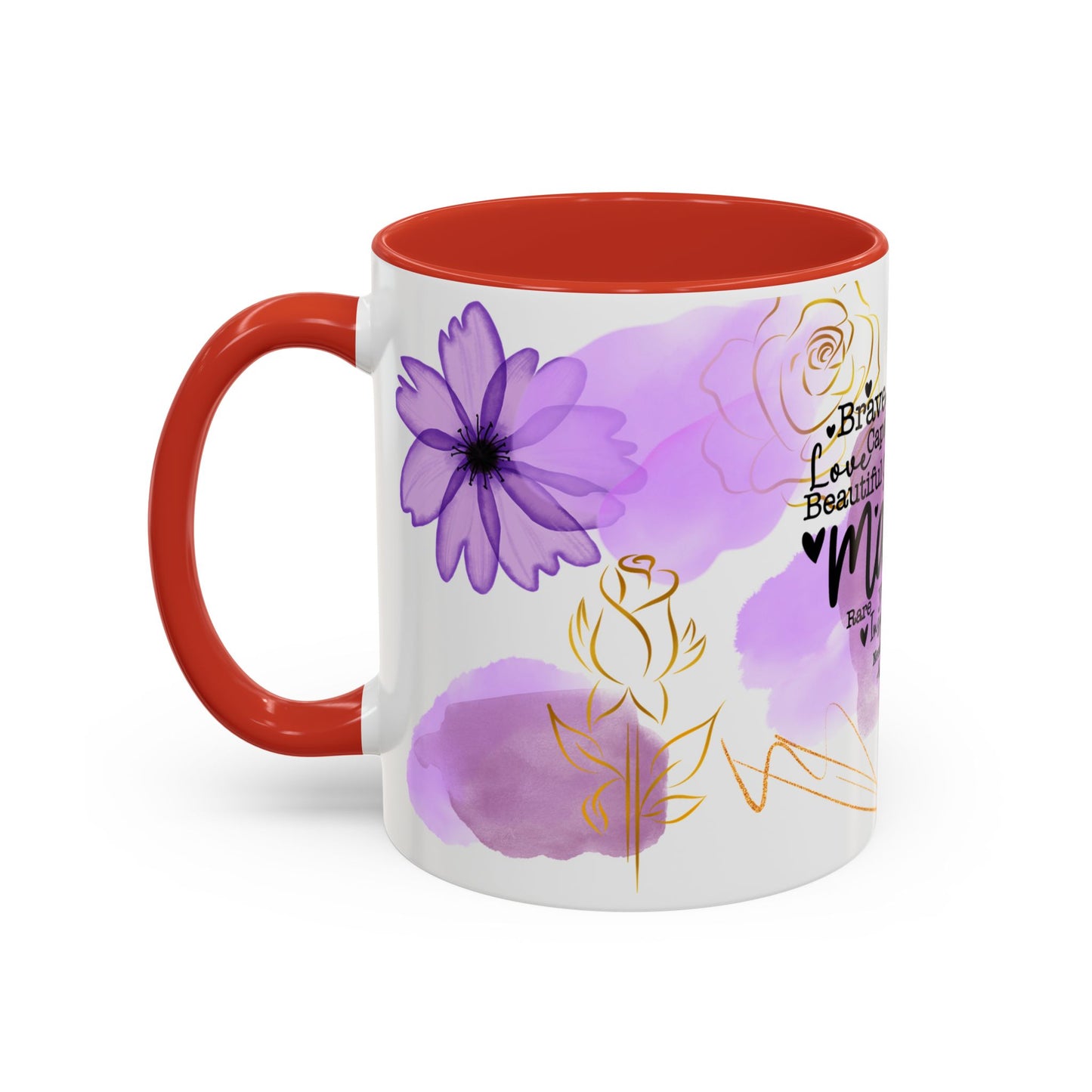 Mama Word Cloud Coffee Mug — Purple Floral Mother's Day Gift
