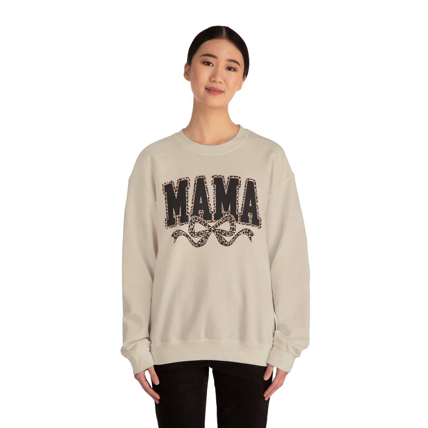 Mama Leopard Bow Sweatshirt