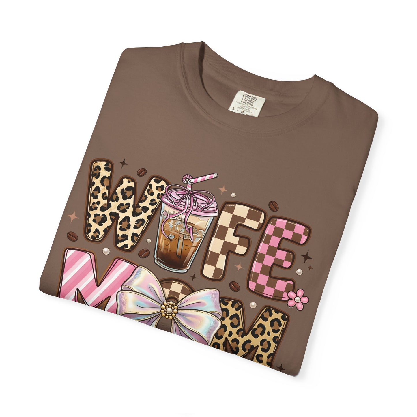 Wife Mom Boss Graphic T-Shirt — Chic Leopard, Floral & Coffee Mom Life Tee
