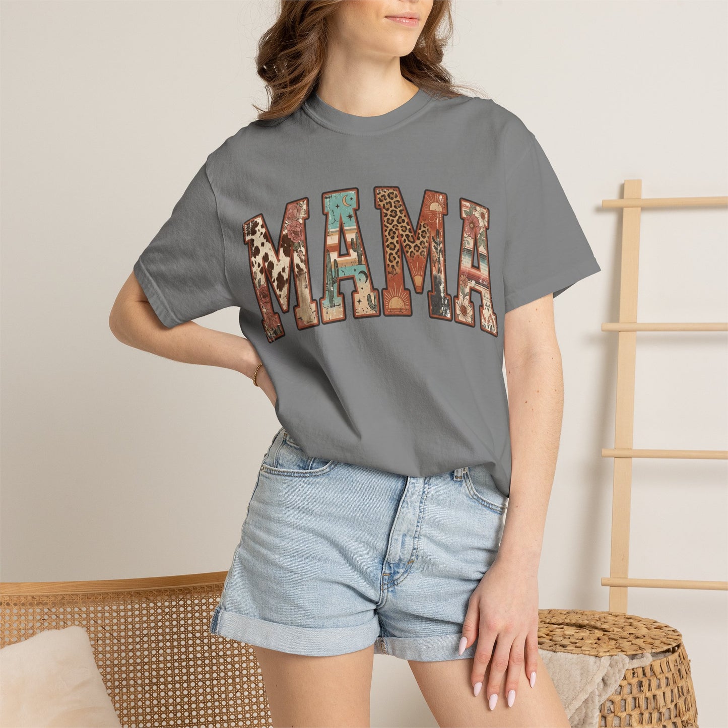 Mama Floral Patchwork T‑Shirt