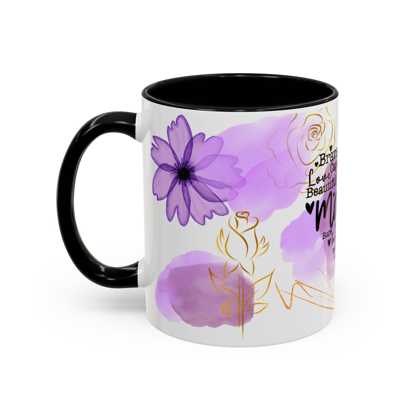 Mama Word Cloud Coffee Mug — Purple Floral Mother's Day Gift