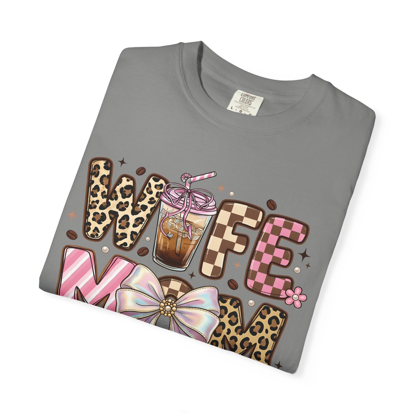 Wife Mom Boss Graphic T-Shirt — Chic Leopard, Floral & Coffee Mom Life Tee