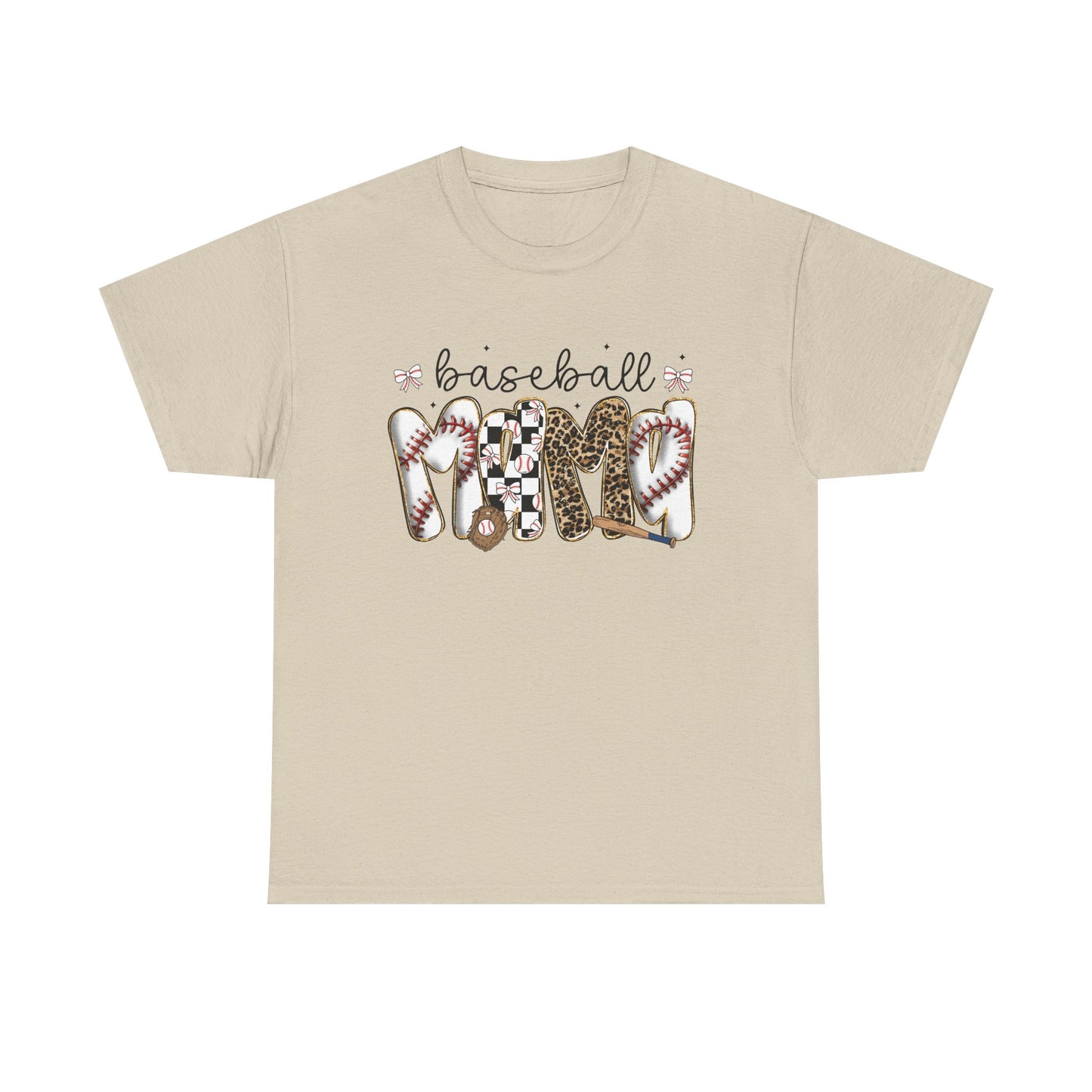 Baseball Mom Tee — Leopard & Checker Love Graphic T-Shirt
