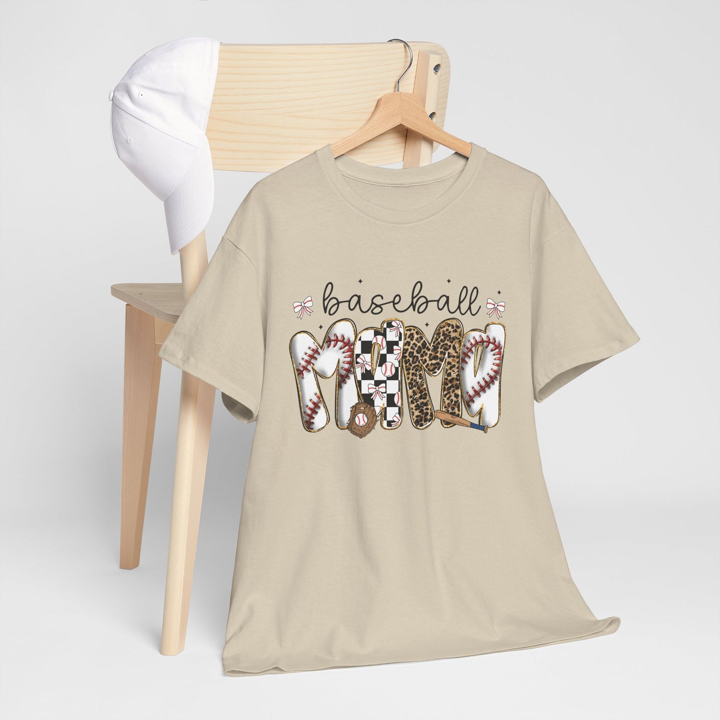 Baseball Mom Tee — Leopard & Checker Love Graphic T-Shirt