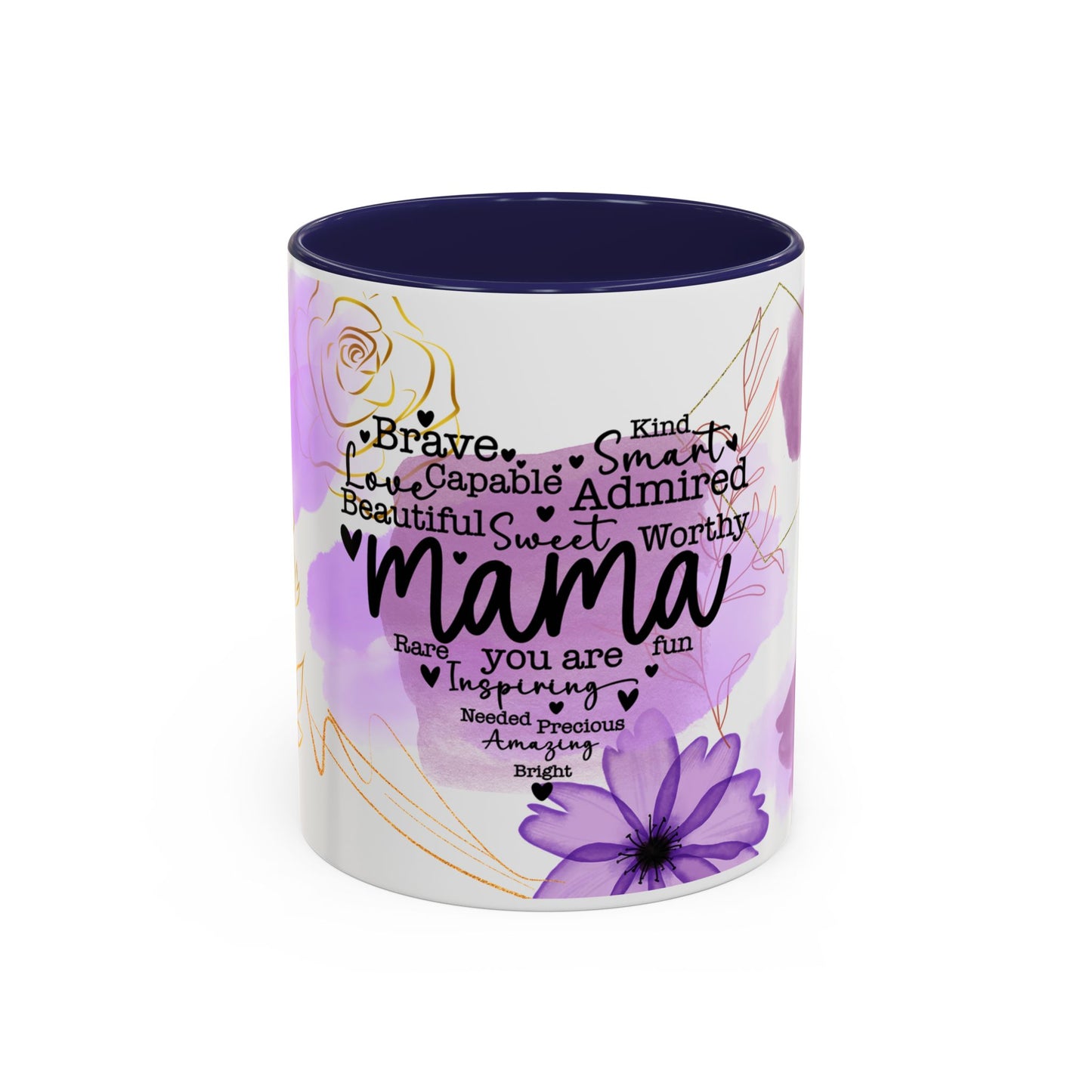 Mama Word Cloud Coffee Mug — Purple Floral Mother's Day Gift