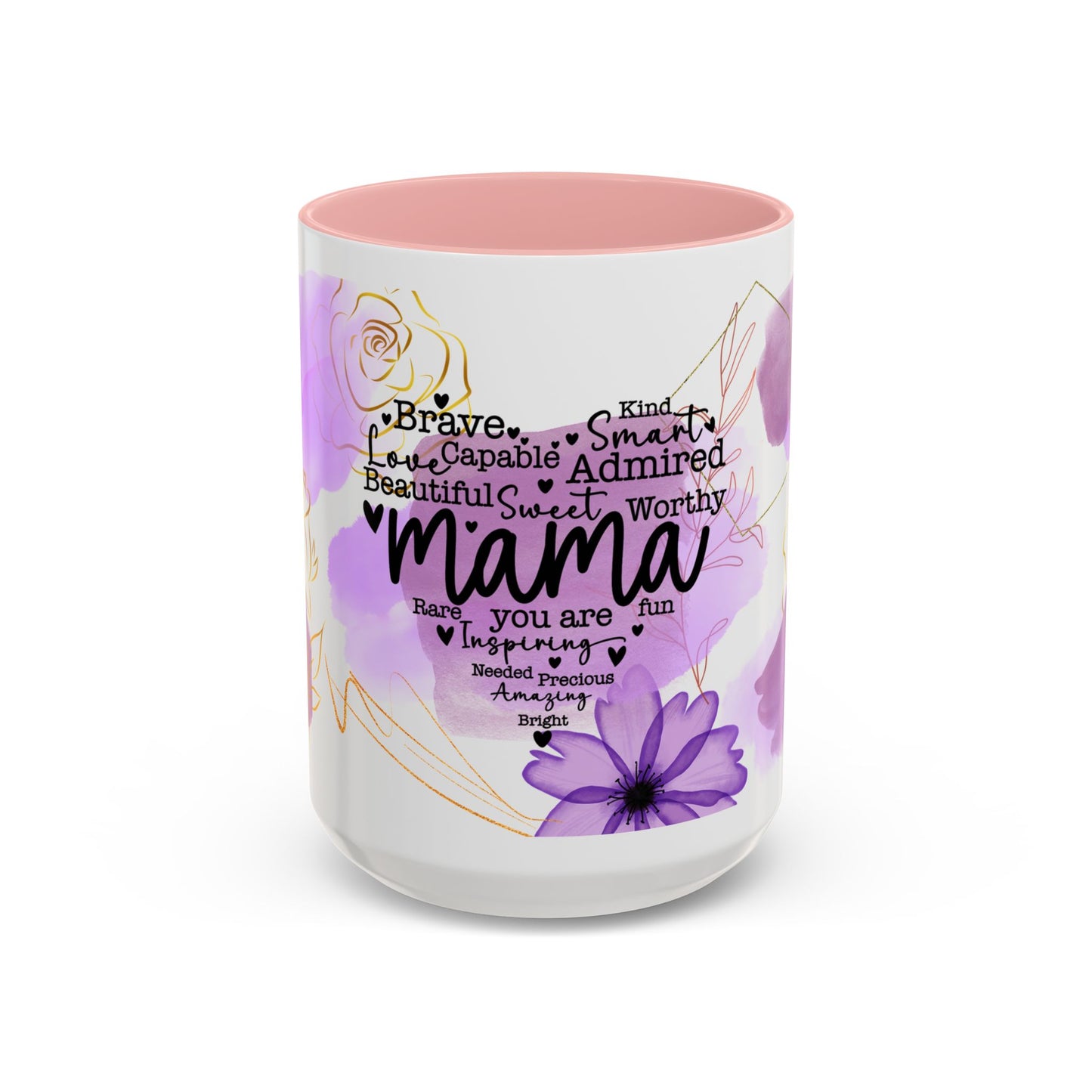 Mama Word Cloud Coffee Mug — Purple Floral Mother's Day Gift