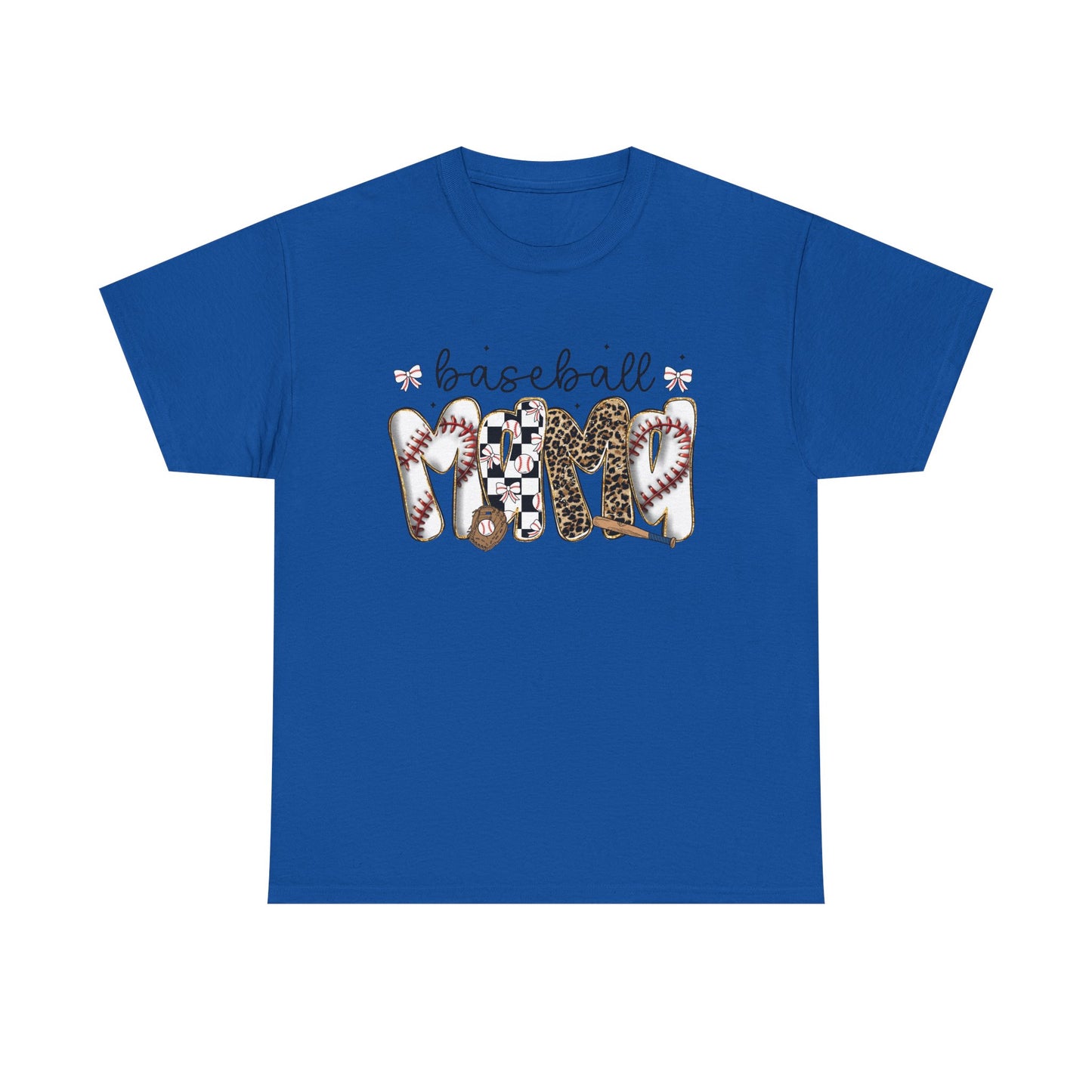 Baseball Mom Tee — Leopard & Checker Love Graphic T-Shirt